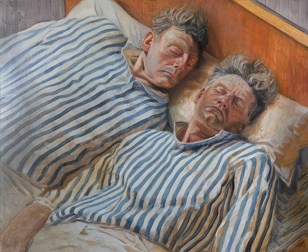 Norman Leto, Twins From J. Littell's Kindly Ones, Forty Years Later Ulei pe carton, 120x100, 2023